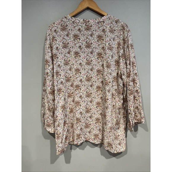 Talbots Women's Boho Button Down Peasant Shirt XL - Picture 4 of 5